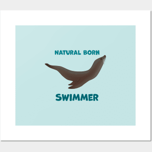 Natural Born Swimmer Sea Lion Edition Posters and Art